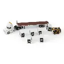 1:64 Peterbilt 579 con trailer y mini cargador Caterpillar