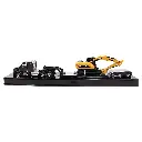 1:87 Camion Kenworth T880 negro cama baja con excavadora Caterpillar