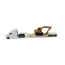 1:87 Cama baja Peterbilt 579 con retroexcavadora Caterpilar 315C